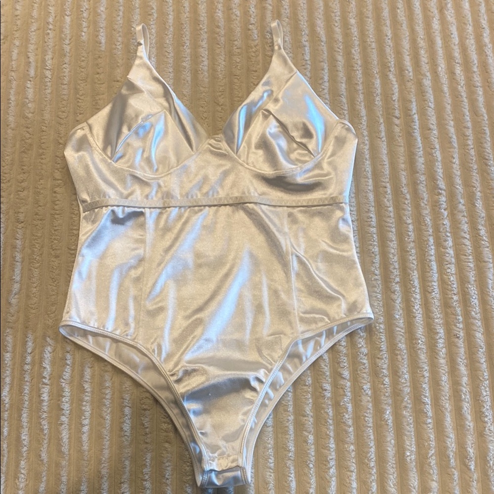 White Silky Bodysuit